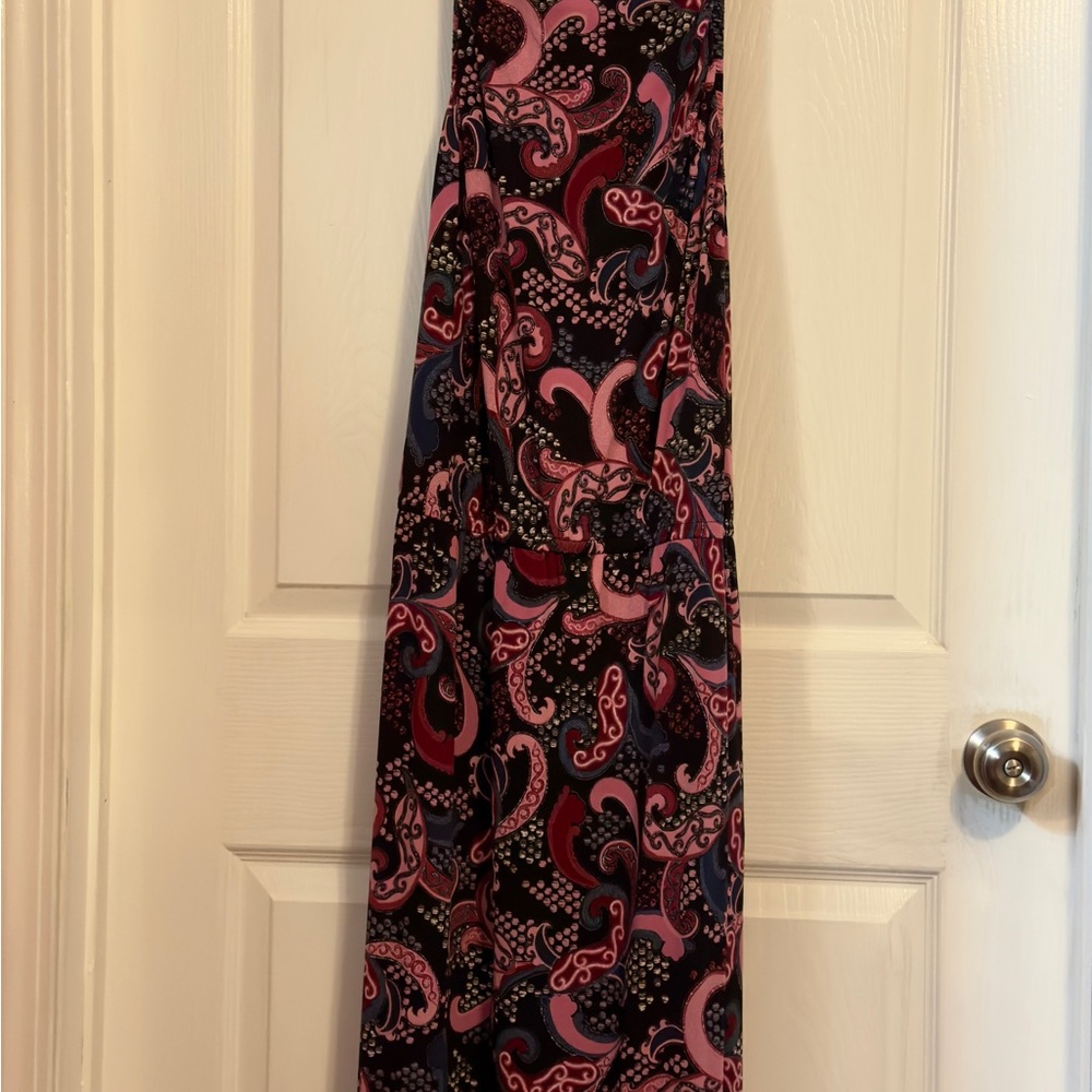 Lane Bryant Paisley Dress in Pink and Gray